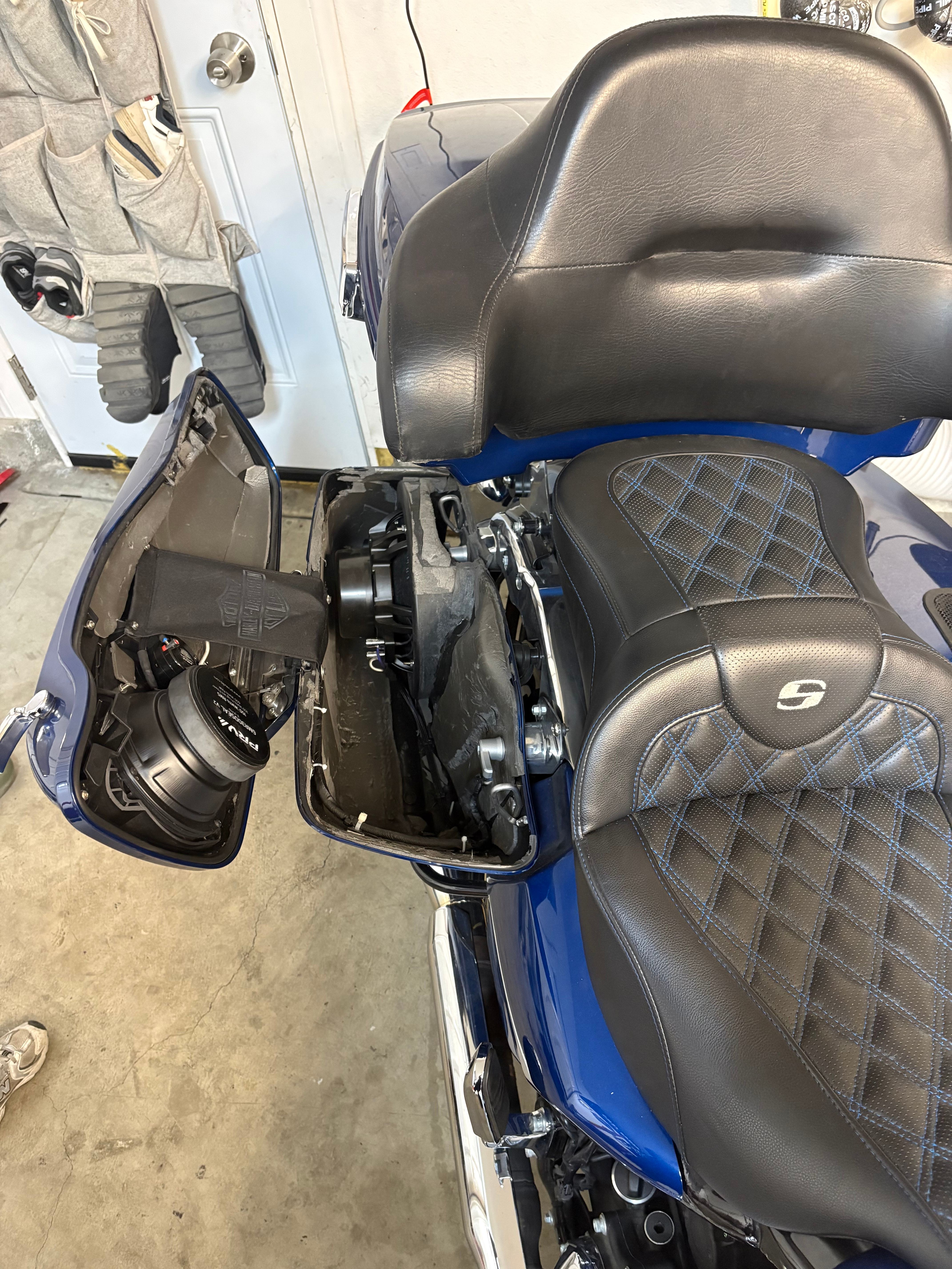 PRV speaker installed in the saddlebag lid